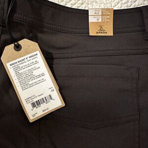 prAna - Men's Brion Shorts - Charcoal 42 x 9 - New w/Tags